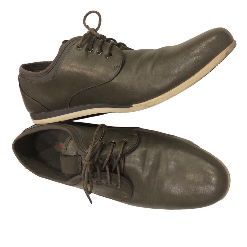 Mens Size 13 Casual Shoes Hawke & Co iLan Shoes Gray Lace Up Faux Leather Comfy
